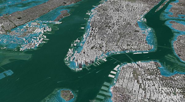 Deniz seviyesi 60 metre yükselirse New York resimdeki gibi kısmen su altında kalmaz. tümüyle su altında kalır. İstanbul'un büyük kısmı da.